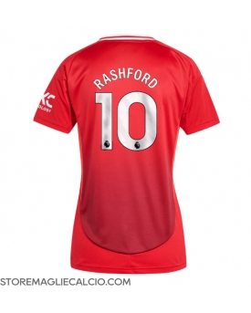 Manchester United Marcus Rashford #10 Maglia Gara Casa Repliche 2024-25 Donna Maniche Corte